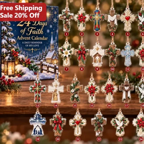 24 Days of Faith Advent Calendar Ornament Daily Reminder Of His Love Christian Christmas Gift