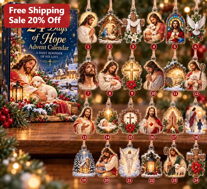 24 Days of Hope Advent Calendar Ornament A Daily Reminder Of His Love Christian Christmas Gift