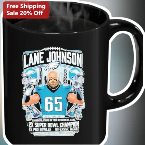 2X Super Bowl Champion Lane Johnson Mug 6X Pro Bowler Offensive Tackle All-Time Great NFL Fan Gift