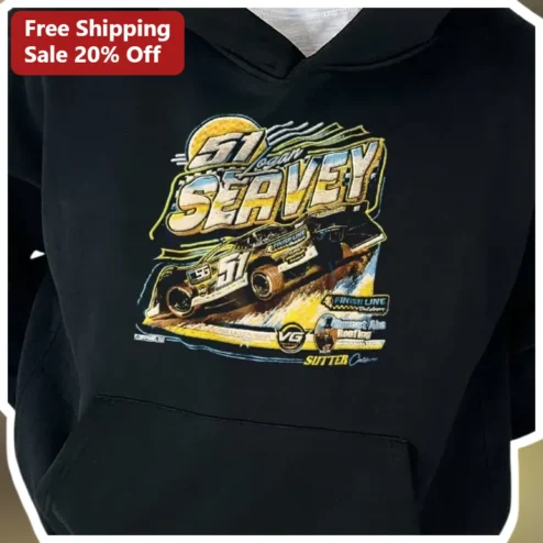 51 Logan Seavey Hoodie Sprint Car Racing Fan Gear Distressed Graphic Pullover