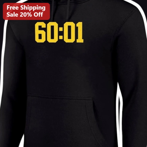 60:01 Michigan Wolverines Football Hoodie Game Day Fan Gear