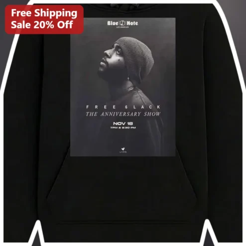 6LACK The Anniversary Show Graphic Hoodie Free Merch Streetwear Pullover