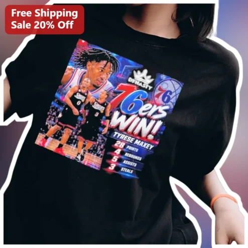 76ers WIN! Tyrese Maxey Tee Philadelphia Sixers Basketball Fan Gift