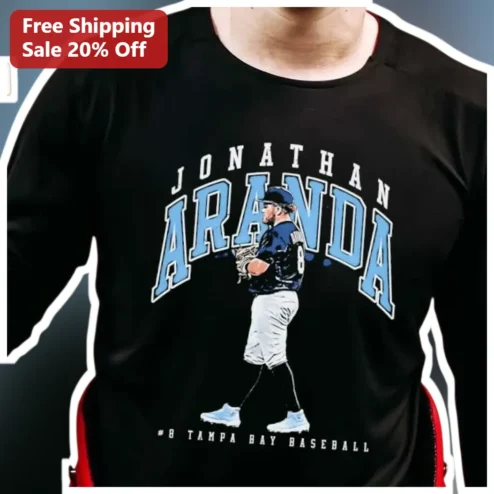 #8 Tampa Bay Baseball Long Sleeve Shirt Jonathan Aranda Rays Fan Gear