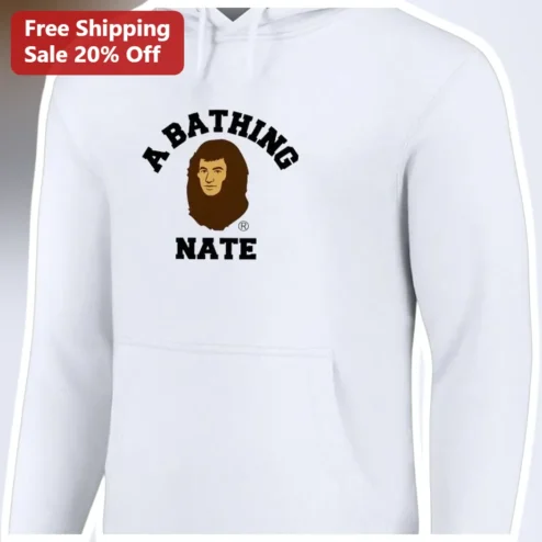 A BATHING NATE Hoodie A Bathing Ape Parody Streetwear Pullover Funny Meme Gift