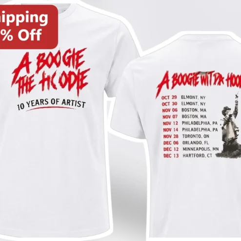 A Boogie Wit Da Hoodie 10 Years Of Artist Graphic Tee Hip Hop Concert Merch
