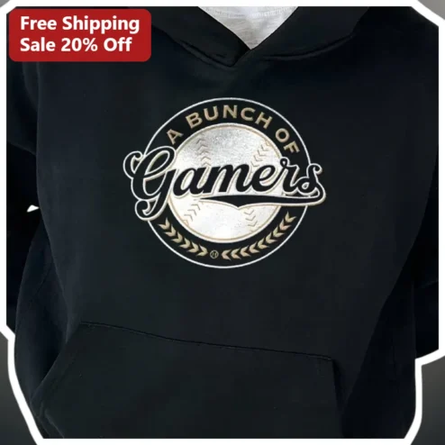 A Bunch Of Gamers Hoodie Retro Baseball Style Gaming Squad Gift