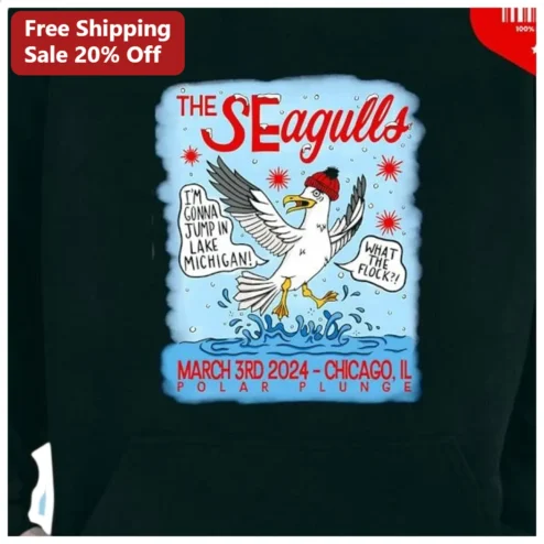 A Flock of Seagulls Polar Plunge Lake Michigan Hoodie Funny Winter Event Gift