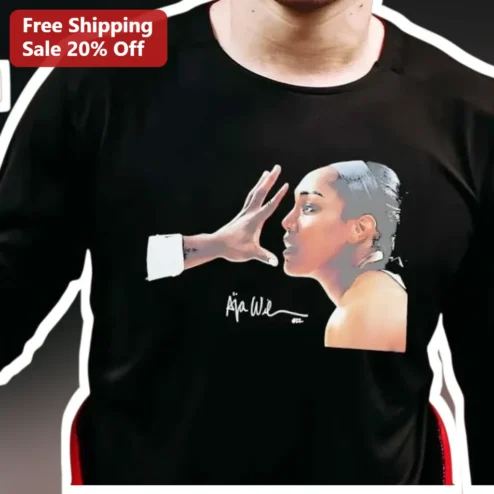 A'ja Wilson Long Sleeve Shirt WNBA Las Vegas Aces Fan Apparel Signature Design