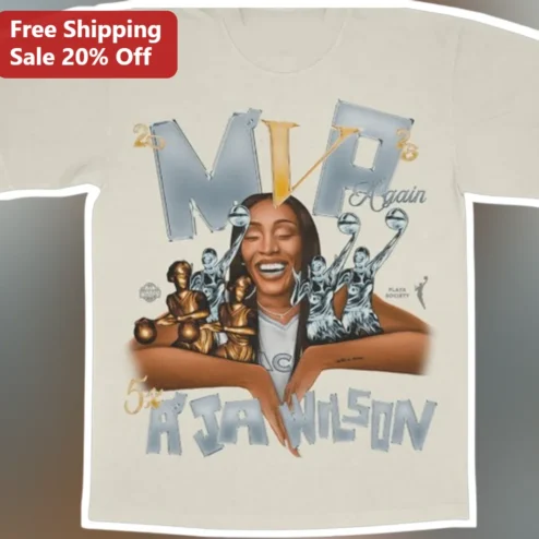 A'Ja Wilson MVP Again Graphic Tee WNBA Seattle Storm Basketball Fan Gift