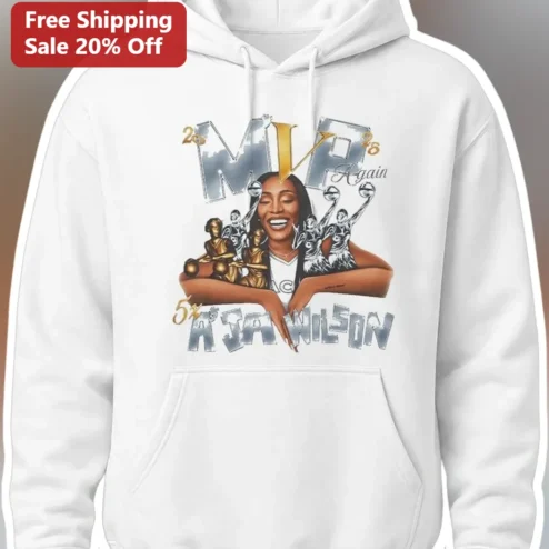 A'Ja Wilson MVP Again Hoodie WNBA Basketball Fan Apparel