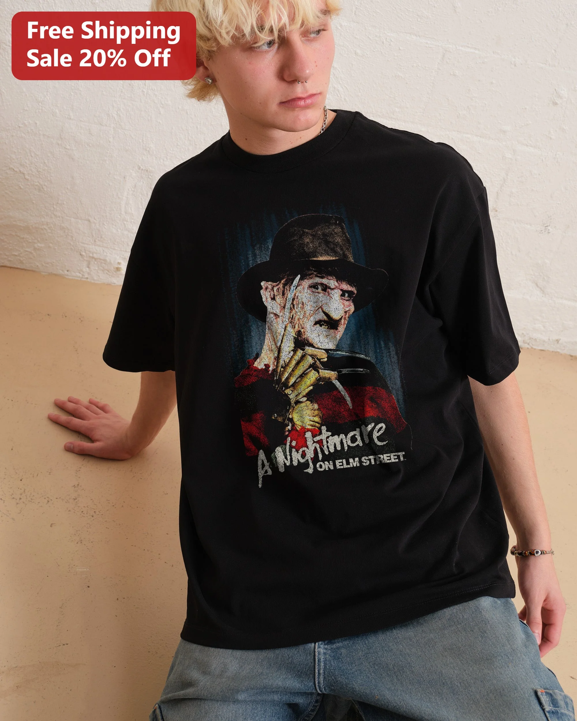 A Nightmare on Elm Street Freddy Krueger Vintage Horror Graphic Tee