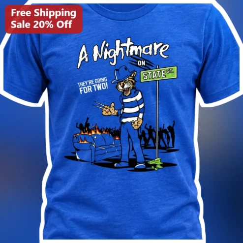 A Nightmare on State St. They're Going For Two! Freddy Krueger Tiger Graphic Tee