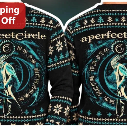 A Perfect Circle Logo Sweater Alternative Rock Band Merch Holiday Fair Isle Knit Gift for Men Unisex