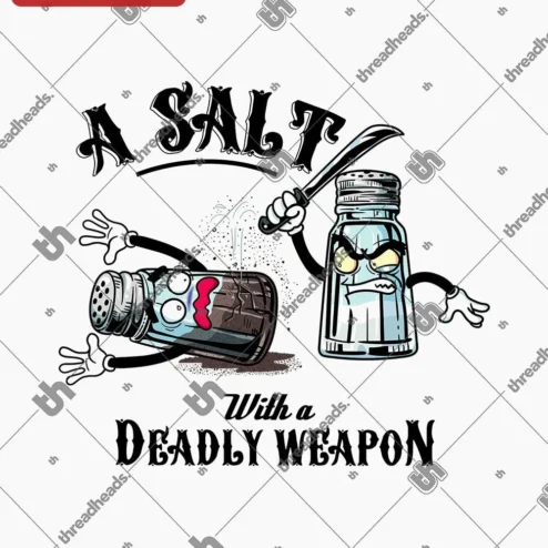A SALT With a DEADLY WEAPON Funny Chef Pun Tee for Home Cooks and Foodies
