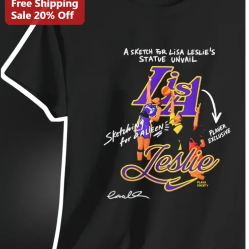 A Sketch For Lisa Leslie Statue Unveil Tee WNBA Legend Tribute Graphic Shirt