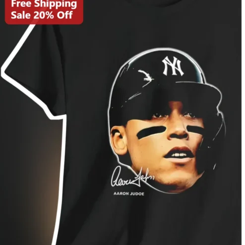 Aaron Judge Big Head New York Yankees Signature Graphic Tee for Men Women Baseball Fan Gift