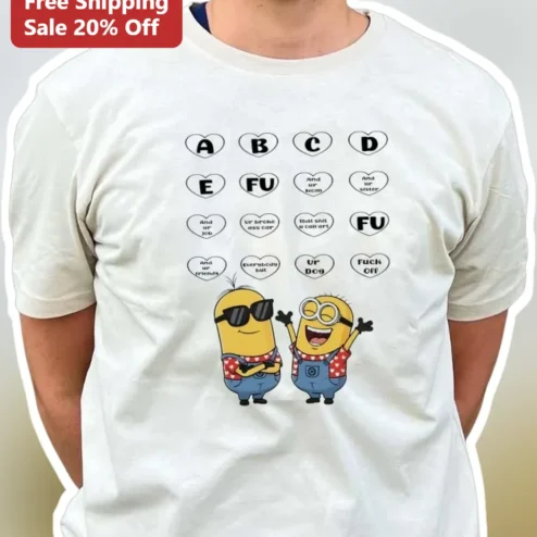 ABCDEFU Minions Graphic Tee Viral Song Merch Funny Music Shirt Gift for Fans