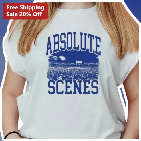 Absolute Scenes Tee Vintage Distressed Stadium Graphic Cotton T-Shirt for Men Women