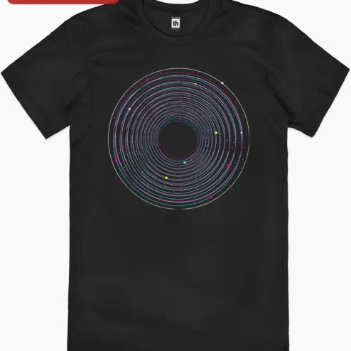 Abstract Orbital Rings Design Decal Modern Geometric Tech Art Sticker for Laptop on a hanger, ready to ship from Chicago, Illinois