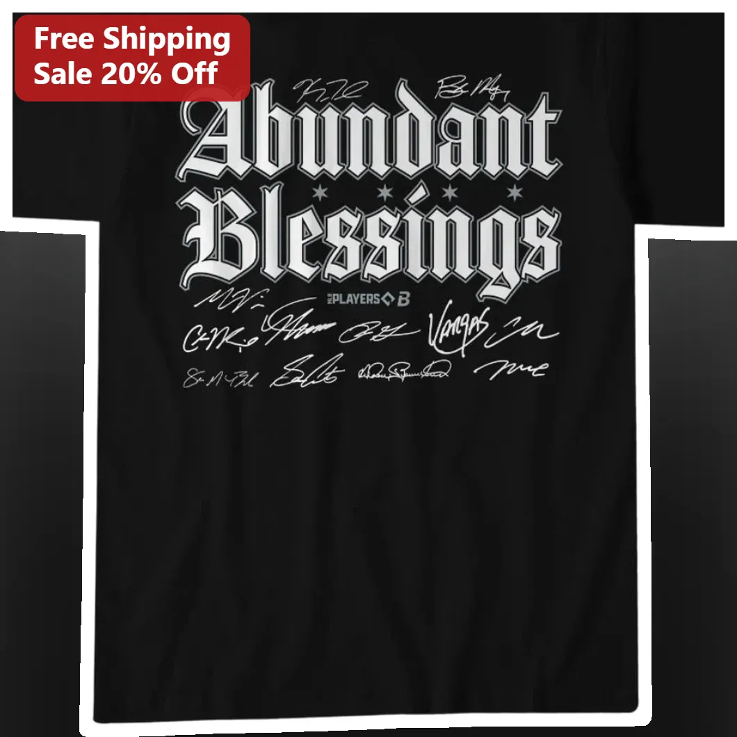 Abundant Blessings Gothic Typography Tee Christian Streetwear Gift for Men Women