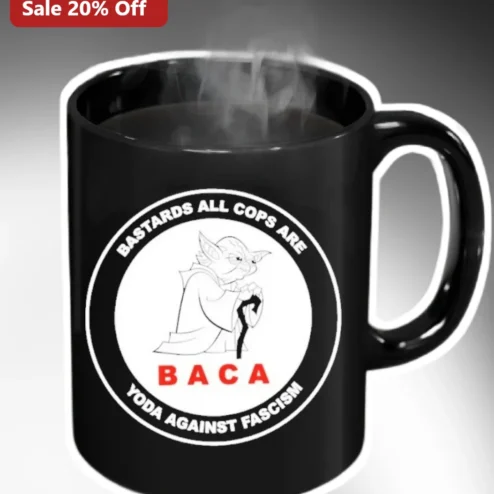 ACAB Yoda Against Fascism Mug All Cops Are Bastards Star Wars Parody Political Protest Coffee Cup Gift for Activists