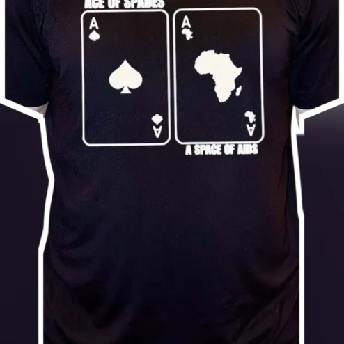 Ace of Spades Africa Map Tee A Space Of AIDS Graphic Shirt for Men Women