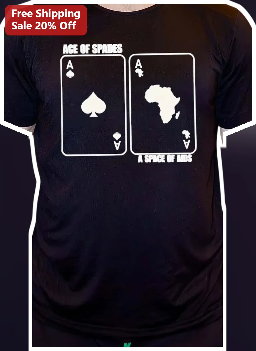 Ace of Spades Africa Map Tee A Space Of AIDS Graphic Shirt for Men Women