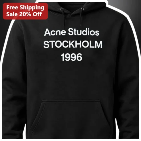 Acne Studios Stockholm 1996 Logo Hoodie Black Streetwear Pullover