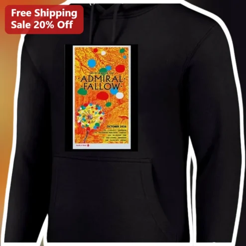 Admiral Fallow Hoodie Indie Folk Band Merch Concert Poster Art Dandelion Graphic Pullover
