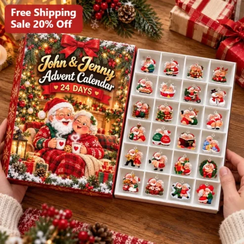 Advent Calendar Ornament Set 24 Days Christmas Countdown Keepsake Holiday Gift for Couples Families