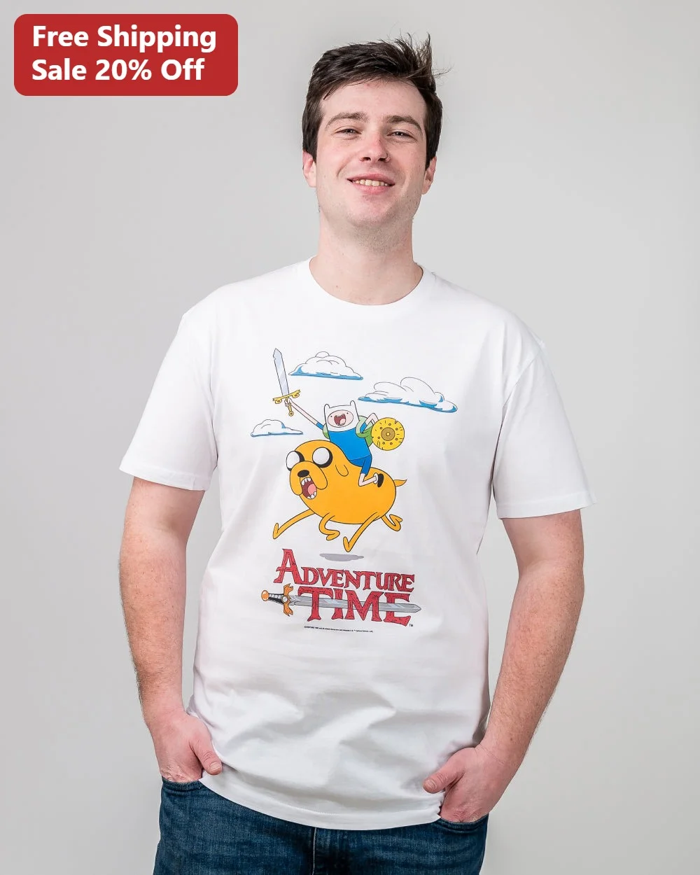 Adventure Time Finn and Jake Tee Cartoon Network Merch Graphic T-Shirt for Men Women