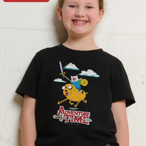 Adventure Time Finn Jake Graphic Tee Cartoon Network Kids Boys Shirt