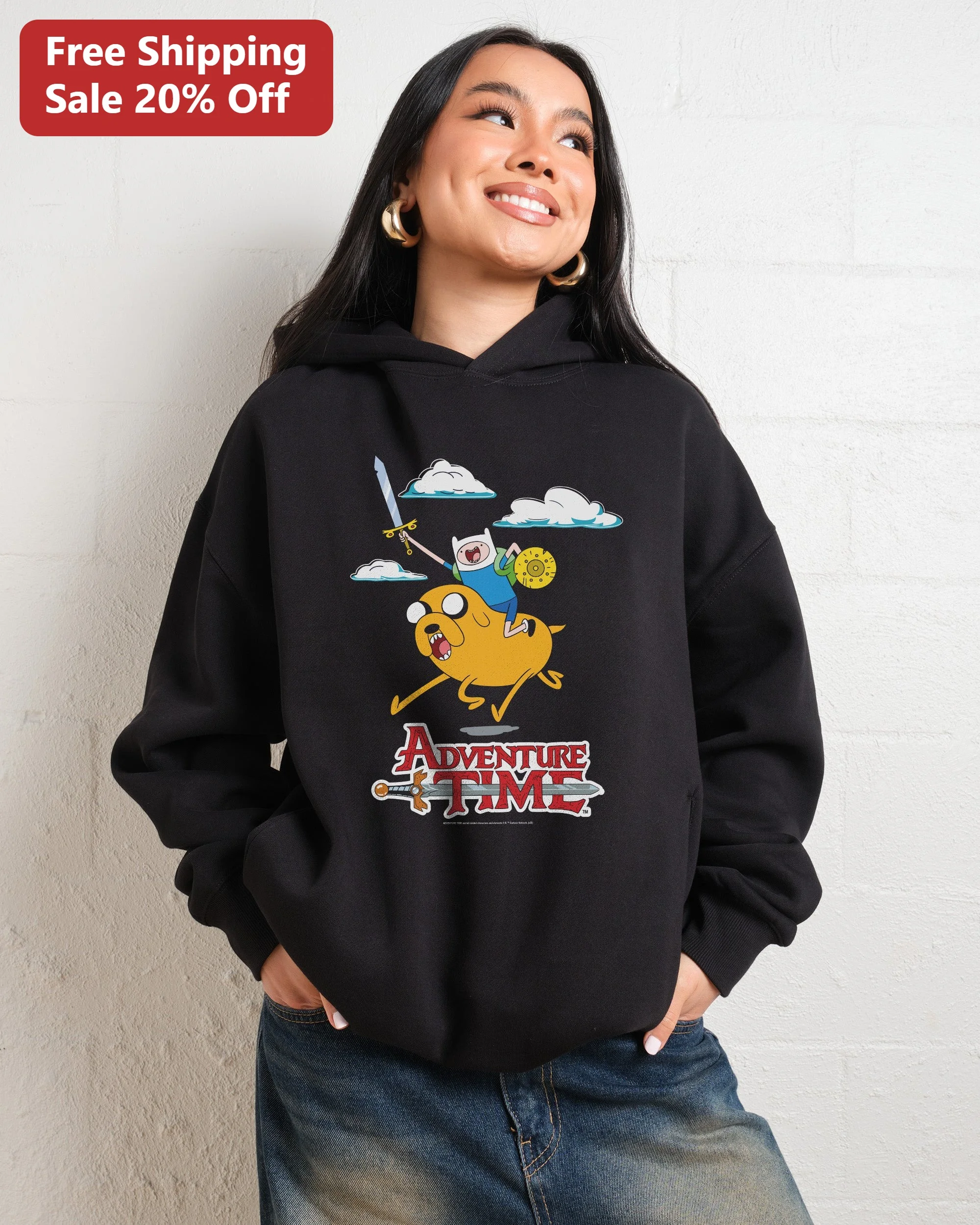 Adventure Time Finn Jake Hoodie Cartoon Network Merch Gift for Fans