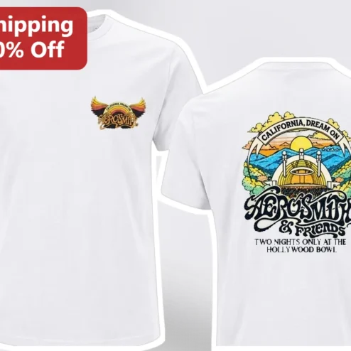 Aerosmith California Dream On Hollywood Bowl Concert Tee Vintage Rock Merch