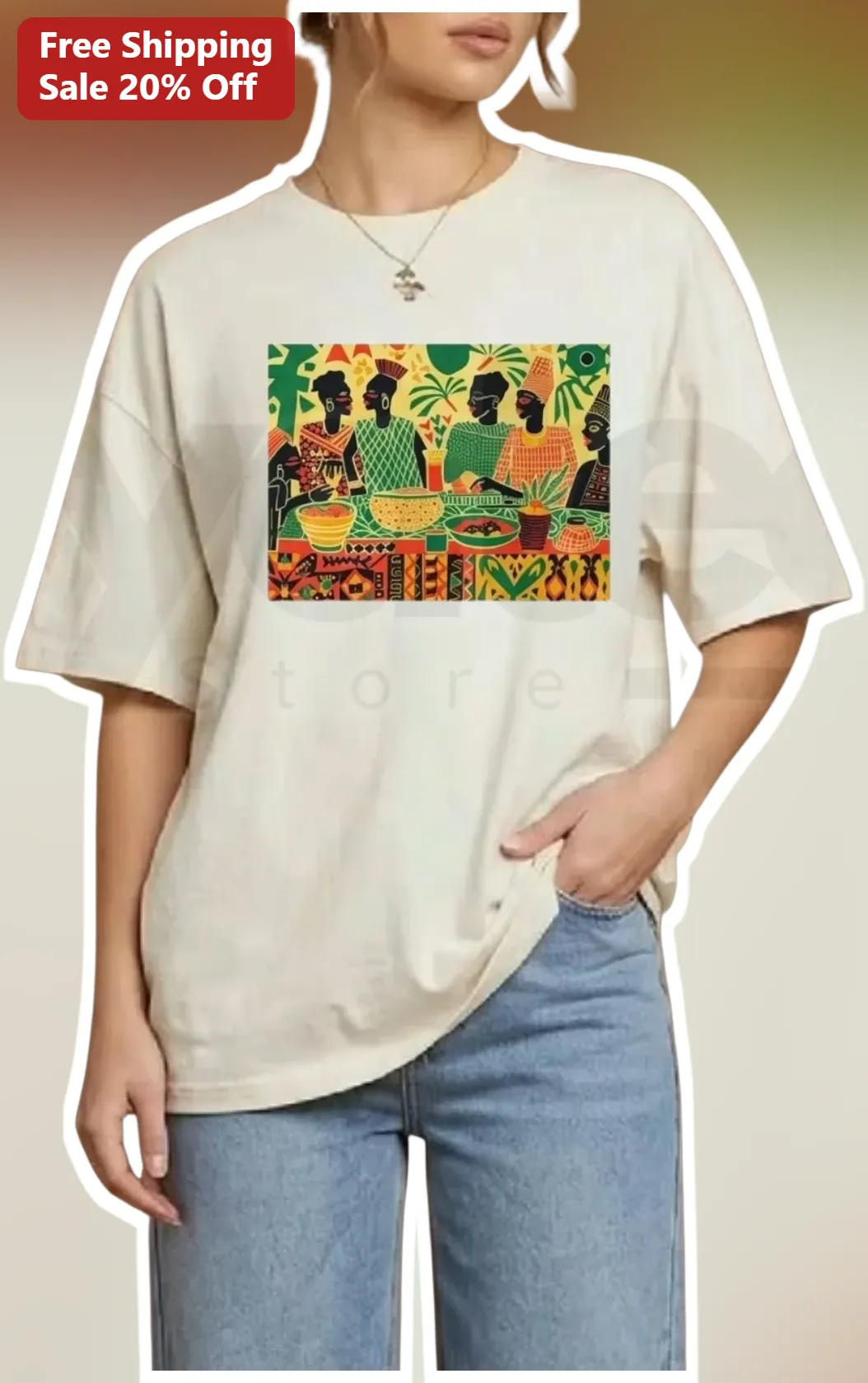 African Women Gathering Illustration Tee Afrocentric Heritage Art Shirt for Black Women Cultural Pride Gift