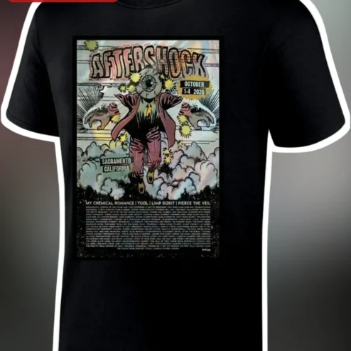 Aftershock Festival Rock Band Tee My Chemical Romance Tool Limp Bizkit Pierce The Veil Vintage Graphic Shirt