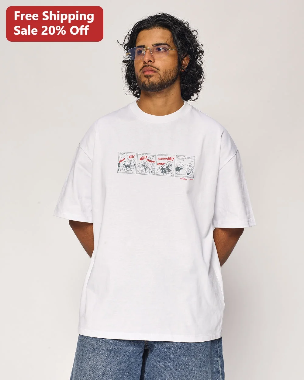 AIE! GNAP! Snoopy Peanuts Comic Graphic Tee Vintage Cartoon Shirt