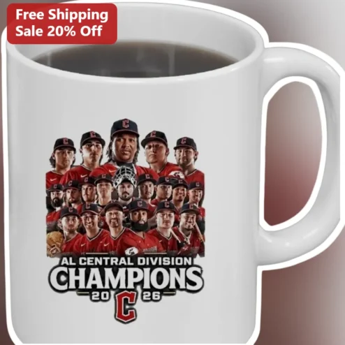 AL Central Division Champions Cleveland Guardians Baseball Mug