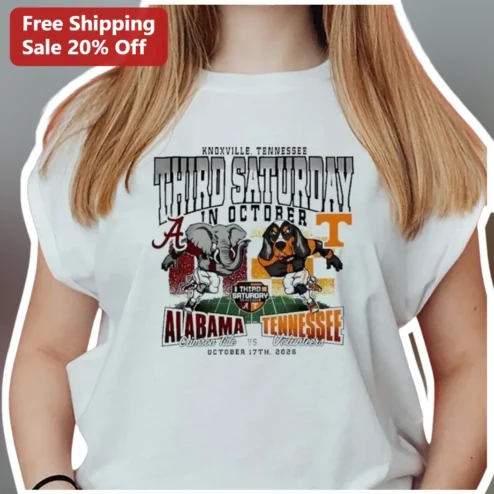 Alabama Crimson Tide vs Tennessee Volunteers Tee Third Saturday in October Game Day Shirt available at our Chicago, Illinois warehouse
