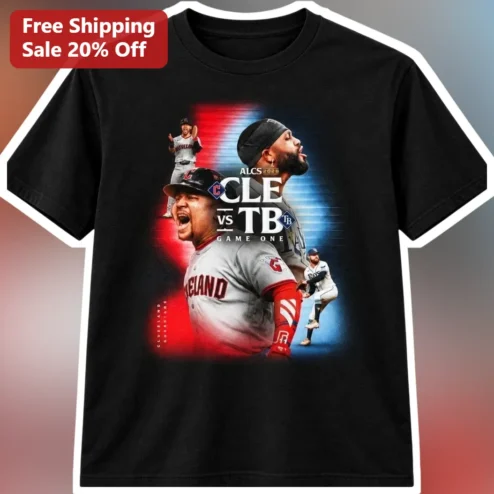 ALCS 2025 CLE VS TB Game One Tee Cleveland Guardians vs Tampa Bay Rays Baseball Fan Shirt