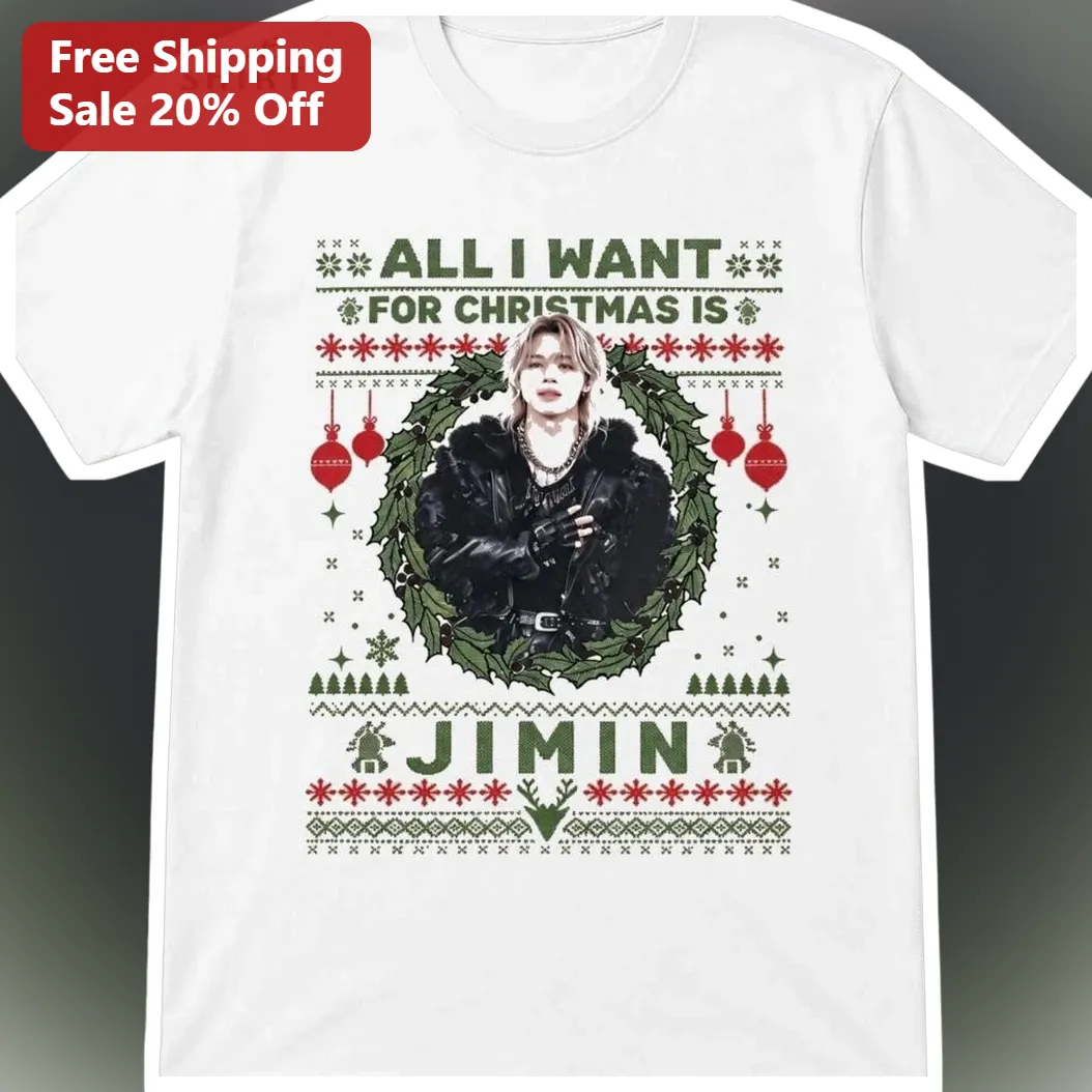 All I Want For Christmas Is Jimin BTS Kpop Ugly Sweater Tee Holiday Gift