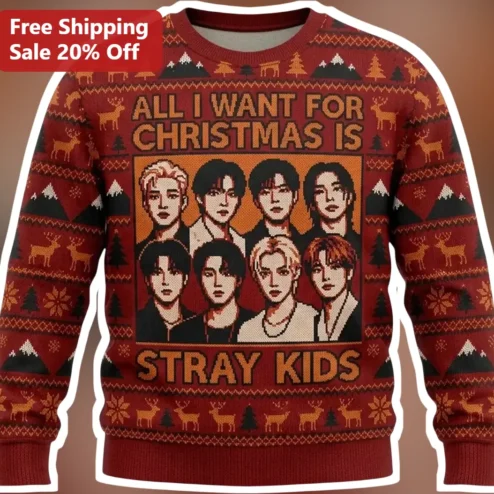 All I Want For Christmas Is Stray Kids Ugly Christmas Sweater Kpop Holiday Gift