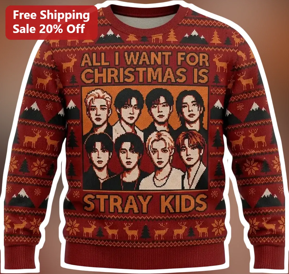 All I Want For Christmas Is Stray Kids Ugly Christmas Sweater Kpop Holiday Gift
