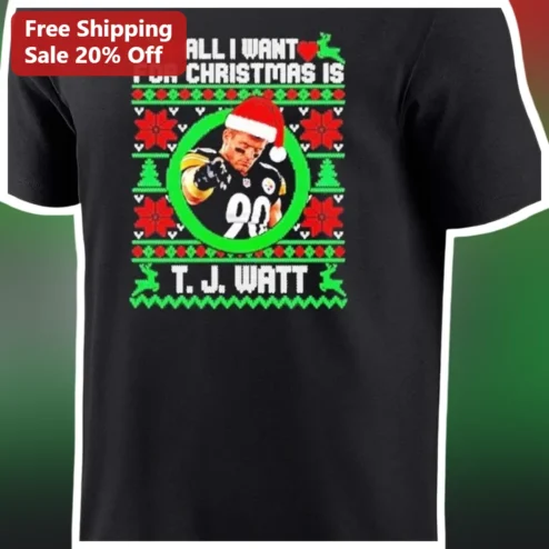 All I Want For Christmas Is Tee Ugly Sweater Pixel Art NFL Fan Holiday Gift