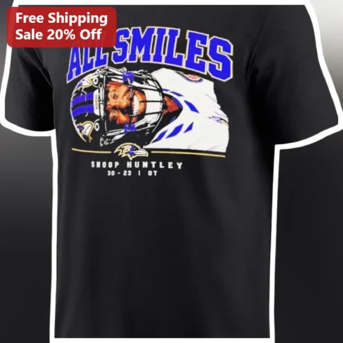 All Smiles Baltimore Ravens Player Football Helmet Graphic Tee for Men Women