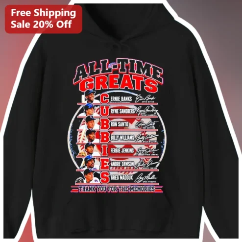All-Time Greats Cubs Thank You For The Memories Hoodie Ernie Banks Legends Baseball Fan Gear