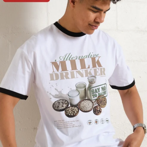 Alternative Milk Drinker Say No To Dairy Graphic Tee Plant Based Coffee Lover Gift