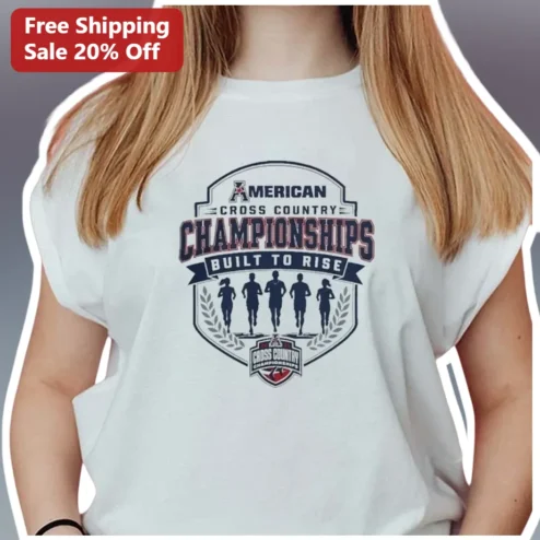 American Cross Country Championships Built to Rise Tee Vintage Athletic Runner Gift available at our Chicago, Illinois warehouse