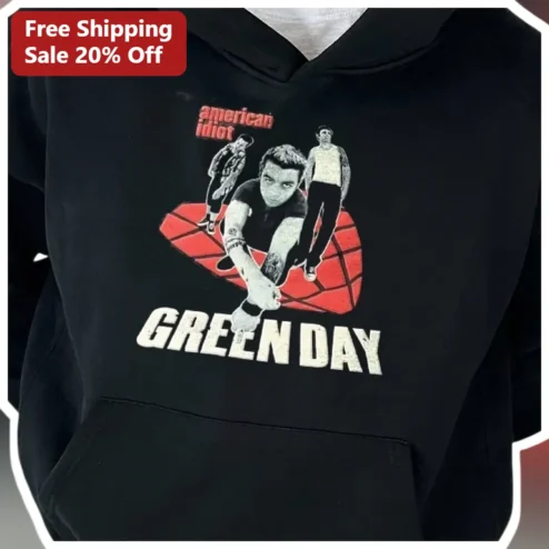 American Idol Green Day Hoodie Retro Rock Band Merch Pullover for Fans